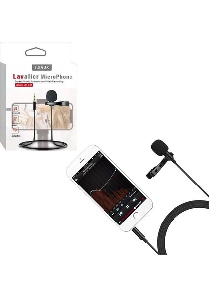 Magıcvoıce JH-043 3.5 mm Girişli Kablolu Youtuber Yaka Mikrofon