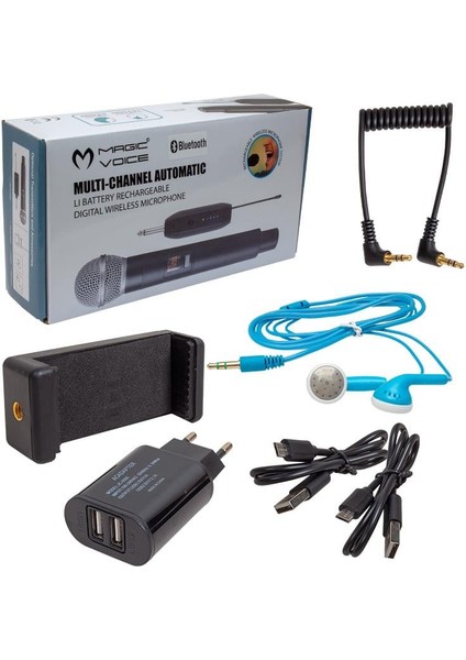 Magıcvoıce MV-19602 Uhf Kablosuz Bluetooth Yaka Mikrofonu (Kamera)