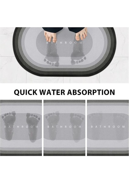 Gri ve yeşil su emici banyo paspası 40x60, kaymaz tabanlı, dayanıklı ve şık tasarım fırsatları