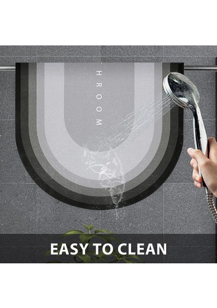 Gri ve yeşil su emici banyo paspası 40x60, kaymaz tabanlı, dayanıklı ve şık tasarım indirimleri