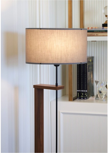 Modern gri kumaş ve ahşap gövdeli şık ayaklı lambader AYD-3132 fiyatları