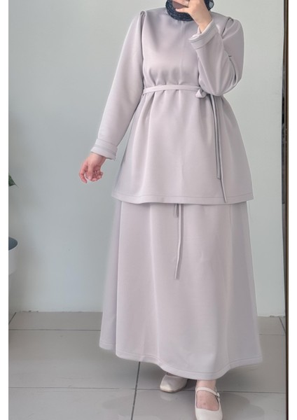 Lüks Etekli Takım-Gümüş