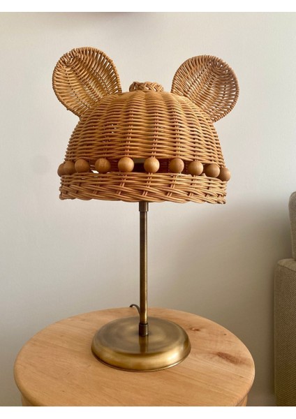 Bambu Çocuk Odası Abajur, Bambu Abajur Rattan Abajur Bebek Odası Abajur Çap25cm fiyatları