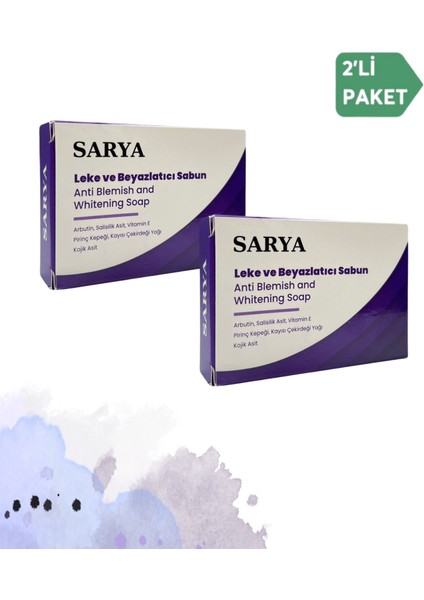 ve Beyazlatıcı Sabun 100 gr Arbutin, Salisilik Asit, Kojik Asit, Vitamin E (2'li Paket)