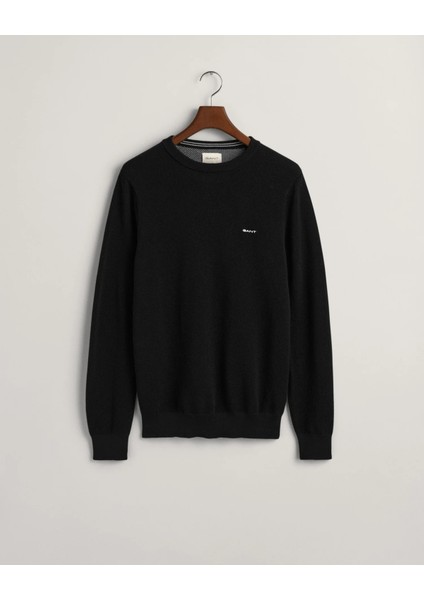 Erkek Regular Fit Bisiklet Yaka Kazak-Siyah indirimleri