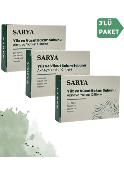 Siyah Nokta Sabunu Çay Ağacı Glikolik Asit Salisilik Asit Propolis (3'lü Paket)