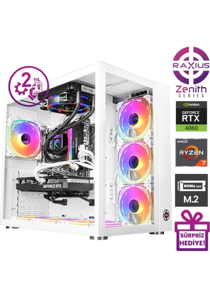 Zenith Z2 R7 4060-57X01 Ryzen7 5700X 16 GB 512SSD RTX4060 Freedos Gaming Masaüstü Bilgisayar