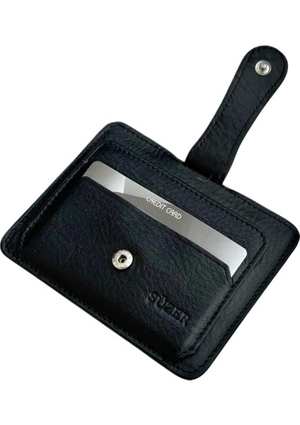 Siyah Deri Çıtçıt Kapamalı 2 Katlı Erkek Kredi Kartlık fırsatları