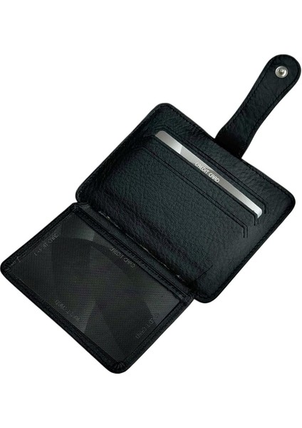 Siyah Deri Çıtçıt Kapamalı 2 Katlı Erkek Kredi Kartlık indirimleri
