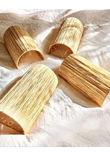 El Yapımı Rattan Pembe Bohem Duvar Aplikası, Duy Tipi E27