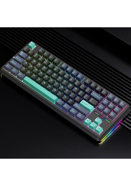 F87 Mekanik Rgb Tkl Gray V4 Switch Kablosuz Makrolu Hot Swap Klavye Siyah