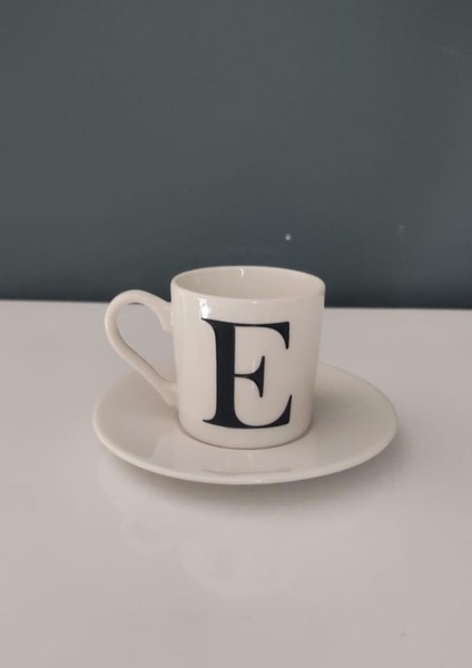 Decorıum Kum E Harfli Kahve Fincanı