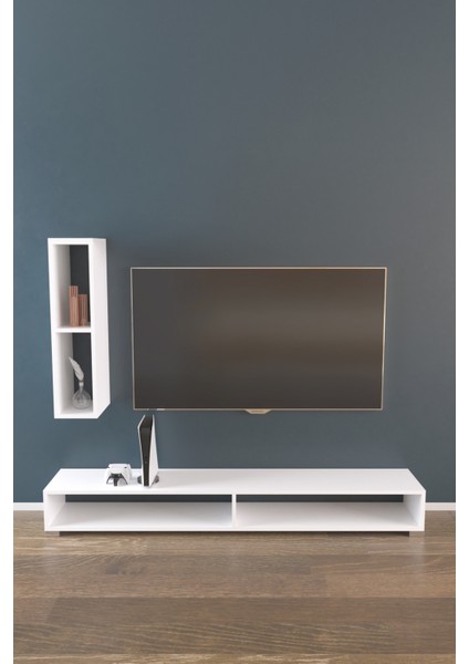 180 cm Dekoratif Raflı Minimal Tv Ünitesi Takımı