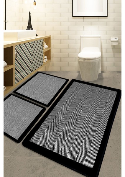 Gri Tekli Banyo Halısı 60x100 cm, polyester, yumuşak ve kaymaz yüzey