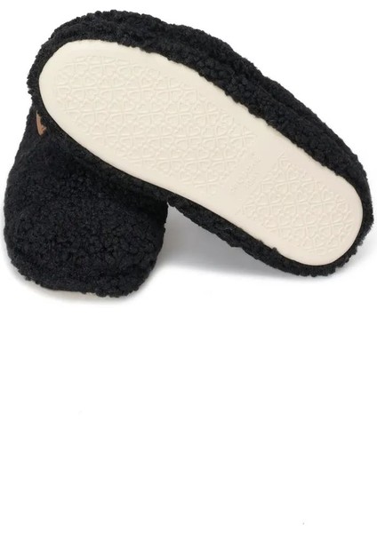 2026 Tedy Siyah Kadın Ev Ayakkabısı Panduf modelleri