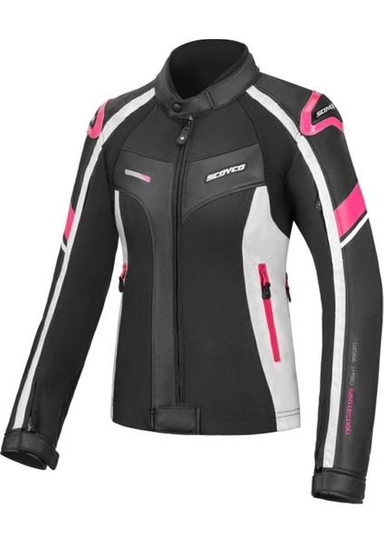 JK152W Kadın Motosiklet Montu (Pembe/siyah)