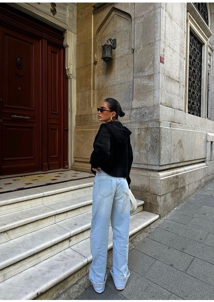 Lymens Fashion Siyah Kısa Kapüşonlu Triko Ceket Yaka Hırka - Günlük Şıklığın Anahtarı modelleri