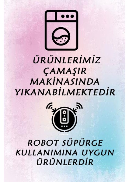 Tekno Trust Dijital Baskılı Kaymaz Yıknabilir Su Emici Tiftik Desenli Banyo Takımı Banyo Paspası