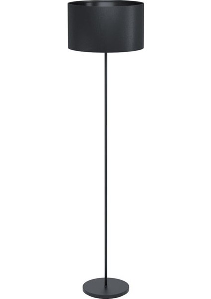 Şık Siyah Metal Tek Ayaklı Modern Lambader, Zarif ve Yerden Yüksek Aydınlatma