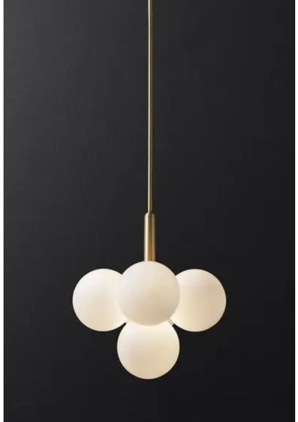 Modern Avize Glop Balon Camlı Cloudy Avize Eskitme Gold Sarı Şık Görsellik Katar