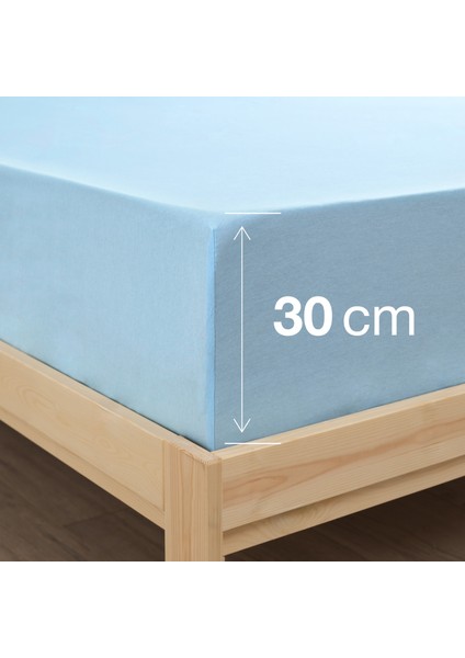Ranforce Akfil Mavi Lastikli Çarşaf 1 Adet Yastık Kılıflı Tek Kişilik Fitted Çarşaf Seti 100x200 modelleri