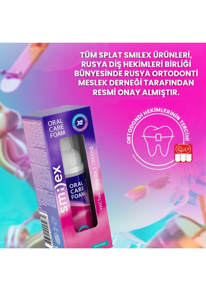 Diş ve Diş Telleri Için Beyazlatıcı Ağız Temizleme Köpüğü ve Nane Aromalı 3'ü 1 Arada 50 ml