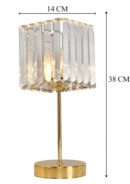 İkili Kristal Cam Masa Lambası Seti, Parlak ve Şık Aydınlatma, Modern Tasarım, Altın Renk modelleri
