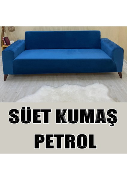 Süet Detaylı Angora Kumaş Üçlü & Çekyat Koltuk Kılıfı