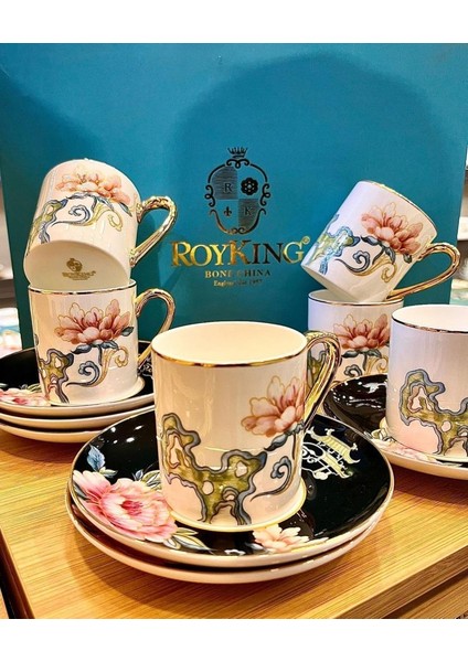 Roykıng Luciana 6 Lı Kahve Fincanı Bone Chına