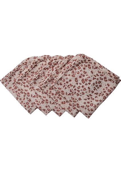 5 Adet Pembe Leopar Desen Müslin Bebek Ağız Bezi