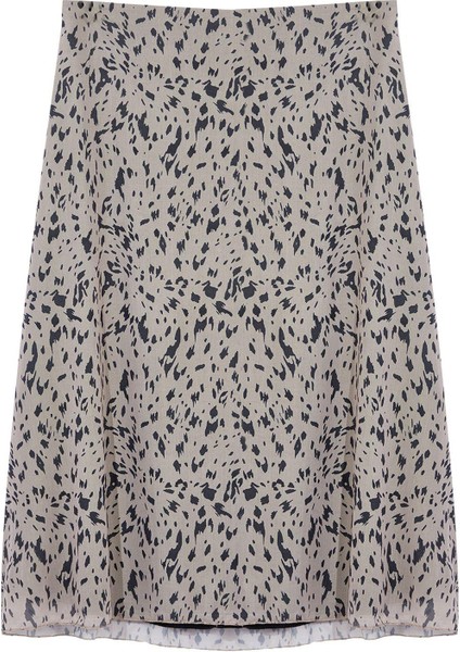 Kadın Moda Stil Midi Astarsız Örme Büyük Beden Animal Desenli Örme Etek