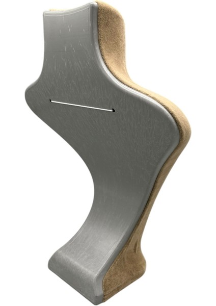 Yerli Üretim Londra Model Süet Kumaş Sütlü Kahve Renk 28/18 cm Kolye Sergileme Mankeni
