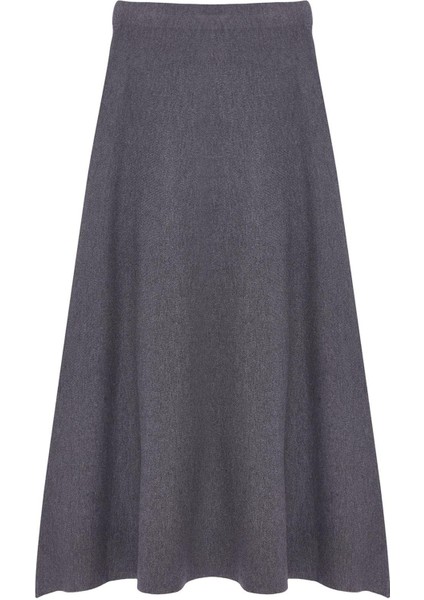 Kadın Moda Stil Midi Astarsız Triko Premium Iplik Özel Iplik Midi Triko Etek