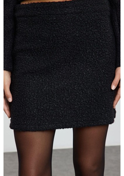 Kadın Moda Stil Mini Astarsız Dokuma Buklet Kumaş Mini Boy Dokuma Etek