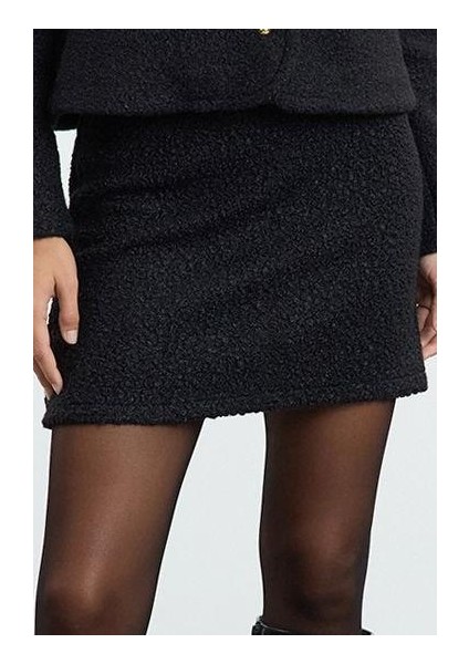 Kadın Moda Stil Mini Astarsız Dokuma Buklet Kumaş Mini Boy Dokuma Etek