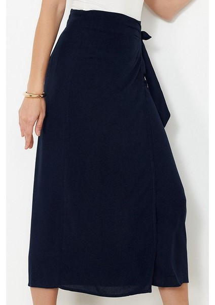 Kadın Moda Stil Maxi Astarsız Dokuma Bağlamalı Kruvaze Kapama Viskon Kumaşlı Maxi Boy Dokuma Etek fiyatları