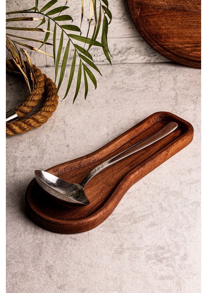 Holdy - Tezgah Üstü Ahşap Kirli Kaşık Altlığı Kirli Kaşıklık Kepçe Altlığı