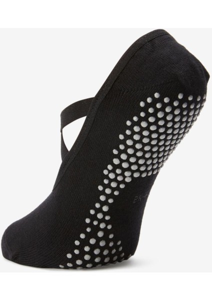 Kadın Siyah Kaymaz Pamuklu Spor Çorabı 500 Fitness Hafif Antıreman. fiyatları