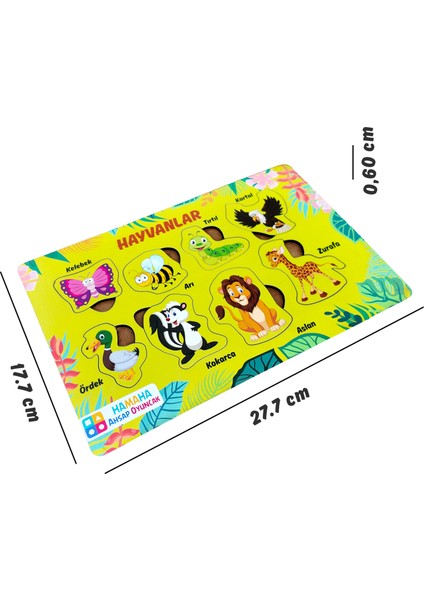 Eğitici Ahşap Oyuncak | Sevimli Hayvanlar Temalı Bul-Tak Puzzle modelleri