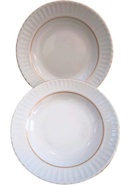 6 Adet Sedef Yaldızlı Yemek Tabağı 22 cm