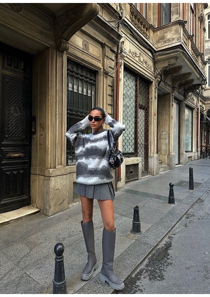 Lymens Fashion Oversize Geçiş Detaylı Triko Kazak fırsatları
