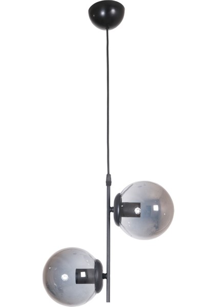 Modern spor şık camlı avize, siyah füme renk, metal, 35x50, salon, mutfak, yatak odası