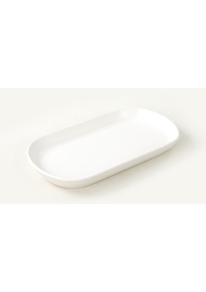Mat Beyaz Noyan Kayık Tabak 26 cm 2 Adet
