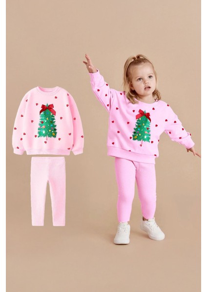 3D Süs Pul Payet Detaylı Yılbaşı 2 li takım - Pembe