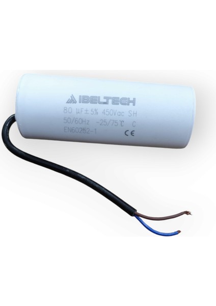 Ibeltech 80UF 400-450VOLT Ac Daimi Motor Kondansatörü, Kapasitörü