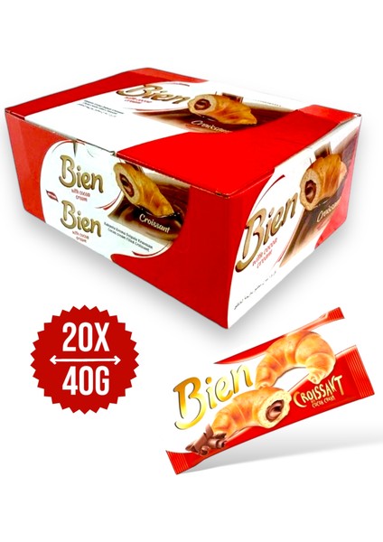 Kakaolu Krema Dolgulu Kruvasan 40G 20 Adet
