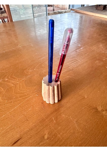 2 Li Doğal Ahşap Kalemlik