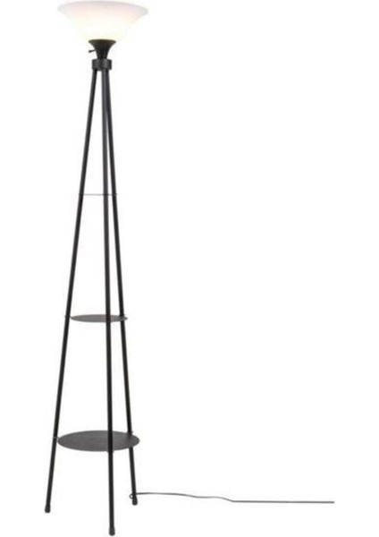 Siyah Metal Tripod Lambader, Yerden Yüksek, Şık ve Modern Tasarım