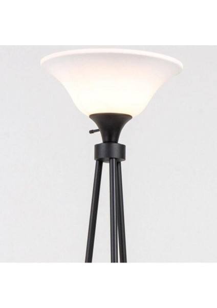 Siyah Metal Tripod Lambader, Yerden Yüksek, Şık ve Modern Tasarım