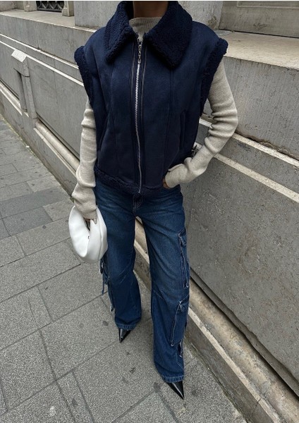 Lymens Fashion Ceket Yaka Detaylı Ukade Süet Yelek Casual Şıklık fiyatları